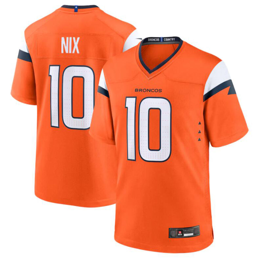 Choea D.Broncos #10 Bo Nix Orange 2024 Draft First Round Pick Player Game Jersey American Stitched Jerseys