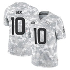 Choea D.Broncos #10 Bo Nix Player Arctic Camo Salute To Service Limited Stitched Jerseys