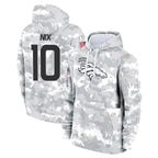 Choea D.Broncos #10 Bo Nix Player Arctic Camo Salute to Service Hoodies Limited Game Stitched Jerseys