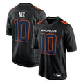 Choea D.Broncos #10 Bo Nix Player Carbon Black Fashion Limited Game Stitched Jerseys