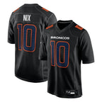 Choea D.Broncos #10 Bo Nix Player Carbon Black Fashion Limited Game Stitched Jerseys