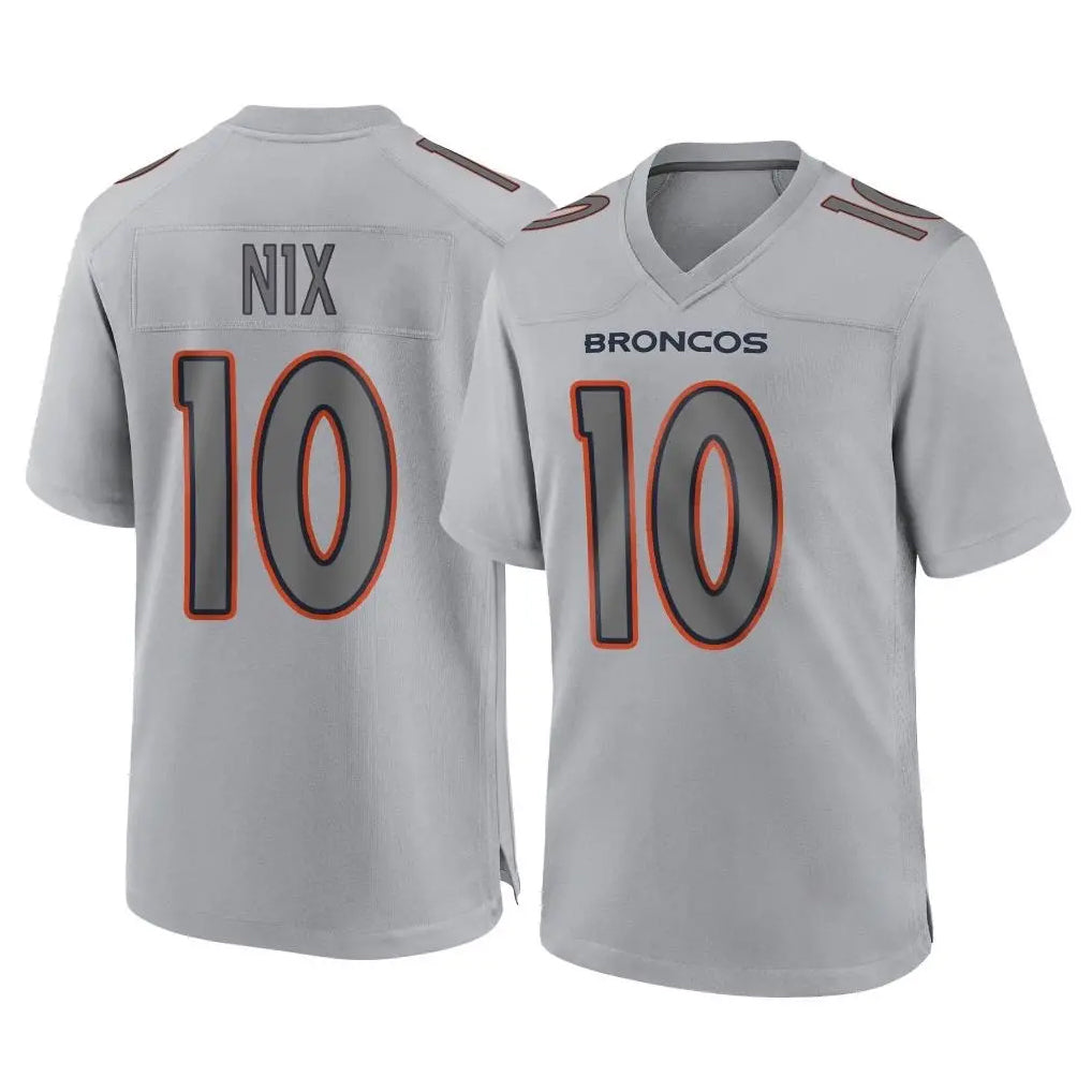Choea D.Broncos #10 Bo Nix Player Gray Atmosphere Fashion Limited Game Stitched Jerseys