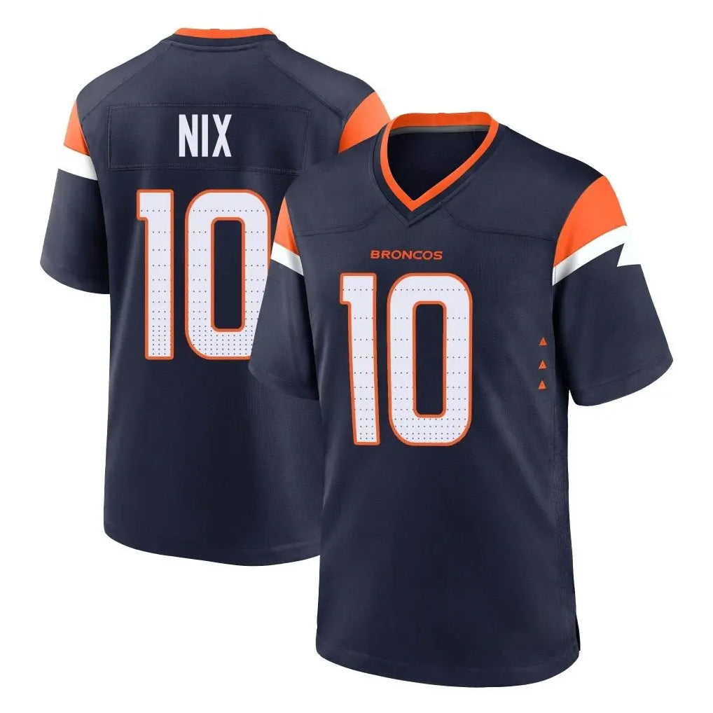 Choea D.Broncos #10 Bo Nix Player Navy Home Game Stitched Jerseys