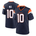 Choea D.Broncos #10 Bo Nix Player Navy Home Game Stitched Jerseys