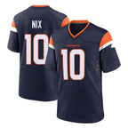 Choea D.Broncos #10 Bo Nix Player Navy Home Game Stitched Jerseys