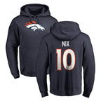 Choea D.Broncos #10 Bo Nix Player Navy Pullover Hoodie Limited Stitched Jerseys