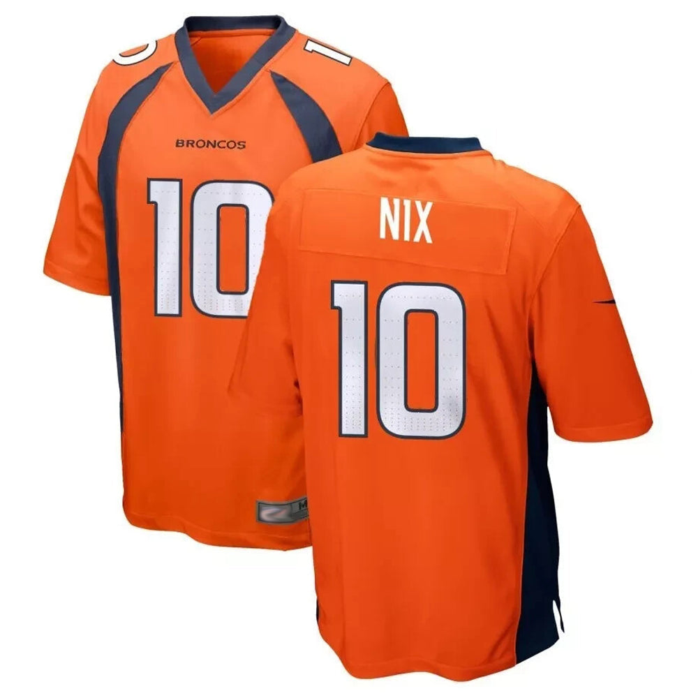 Choea D.Broncos #10 Bo Nix Player Orange Game Stitched Jerseys
