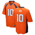 Choea D.Broncos #10 Bo Nix Player Orange Game Stitched Jerseys