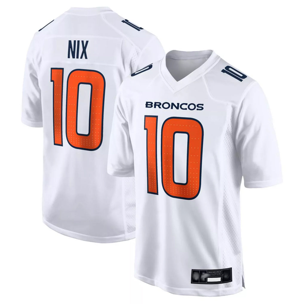 Choea D.Broncos #10 Bo Nix Player White Fashion Limited Game Stitched Jerseys