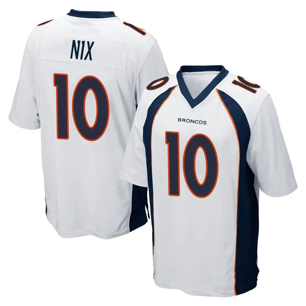 Choea D.Broncos #10 Bo Nix Player White Game Stitched Jerseys