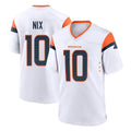 Choea D.Broncos #10 Bo Nix Player White Home Game Stitched Jerseys
