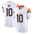 Choea D.Broncos #10 Bo Nix Player White Limited Vapor F.U.S.E. Home Game Stitched Jerseys