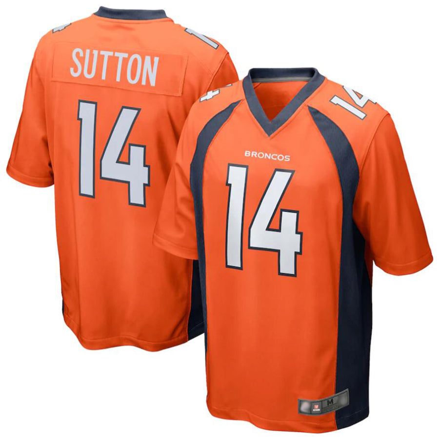 Choea D.Broncos #14 Courtland Sutton Orange Replica Game Stitched Jerseys