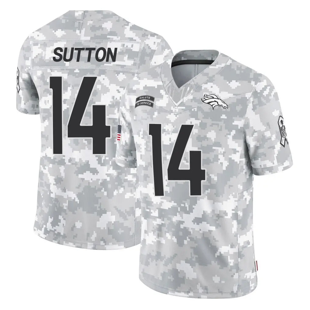 Choea D.Broncos #14 Courtland Sutton Player Arctic Camo Salute To Service Limited Stitched Jerseys