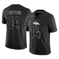 Choea D.Broncos #14 Courtland Sutton Player Black Reflective Limited Stitched Jerseys