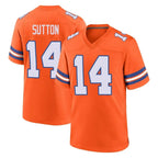 Choea D.Broncos #14 Courtland Sutton Player Orange Alternate Collection Throwback Game Stitched Jerseys