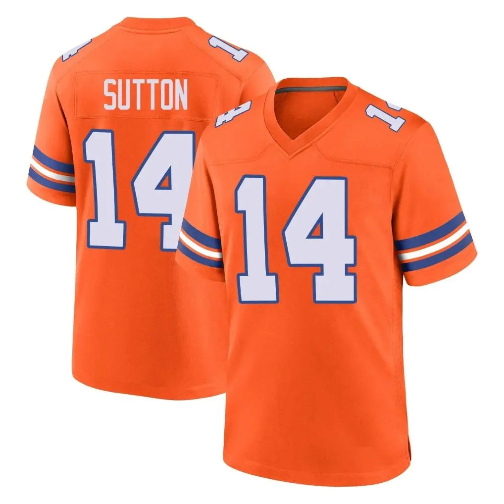 Choea D.Broncos #14 Courtland Sutton Player Orange Alternate Collection Throwback Game Stitched Jerseys