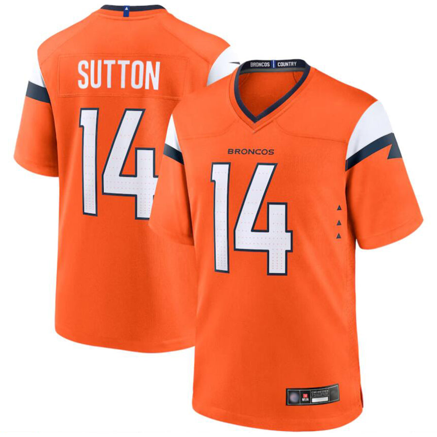 Choea D.Broncos #14 Courtland Sutton Player Orange Home Replica Game Stitched Jerseys