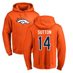 Choea D.Broncos #14 Courtland Sutton Player Orange Pullover Hoodie Limited Stitched Jerseys