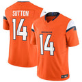 Choea D.Broncos #14 Courtland Sutton Player Orange Vapor F.U.S.E. Limited Stitched Jerseys