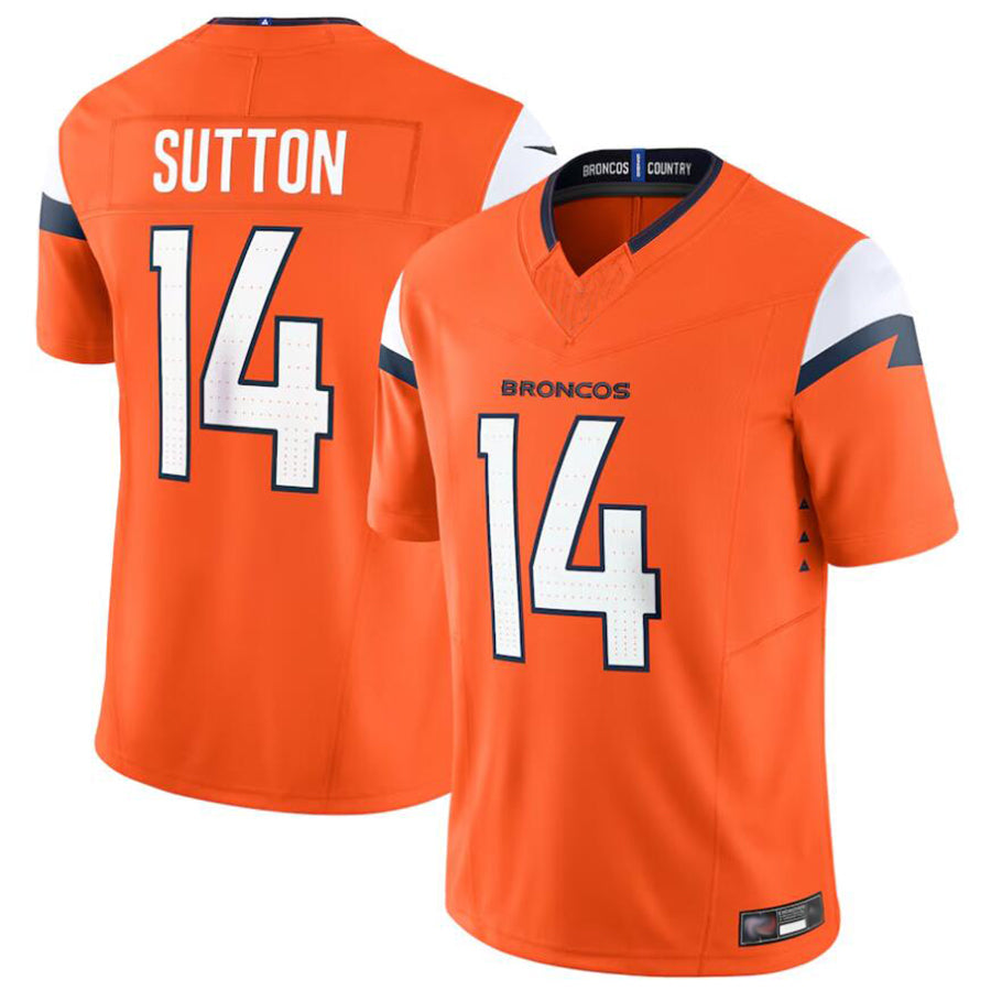 Choea D.Broncos #14 Courtland Sutton Player Orange Vapor F.U.S.E. Limited Stitched Jerseys