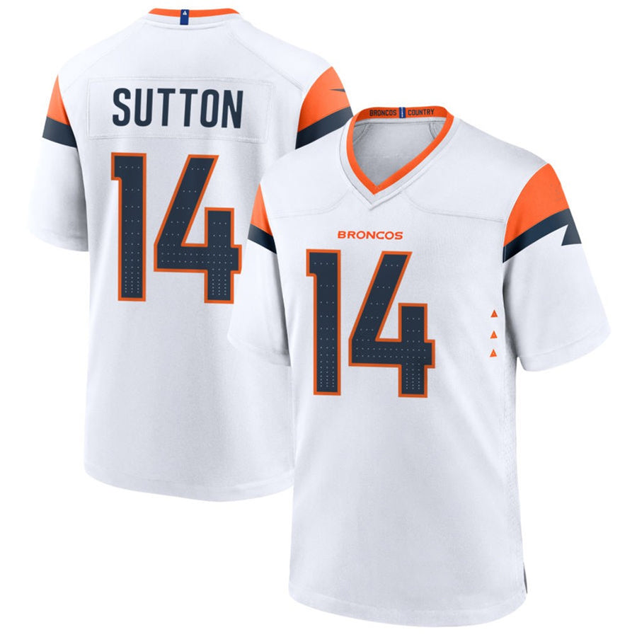 Choea D.Broncos #14 Courtland Sutton Player White Home Game Stitched Jerseys
