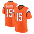 Choea D.Broncos #15 Nik Bonitto Player Orange Alternate Collection Throwback Game Stitched Jerseys