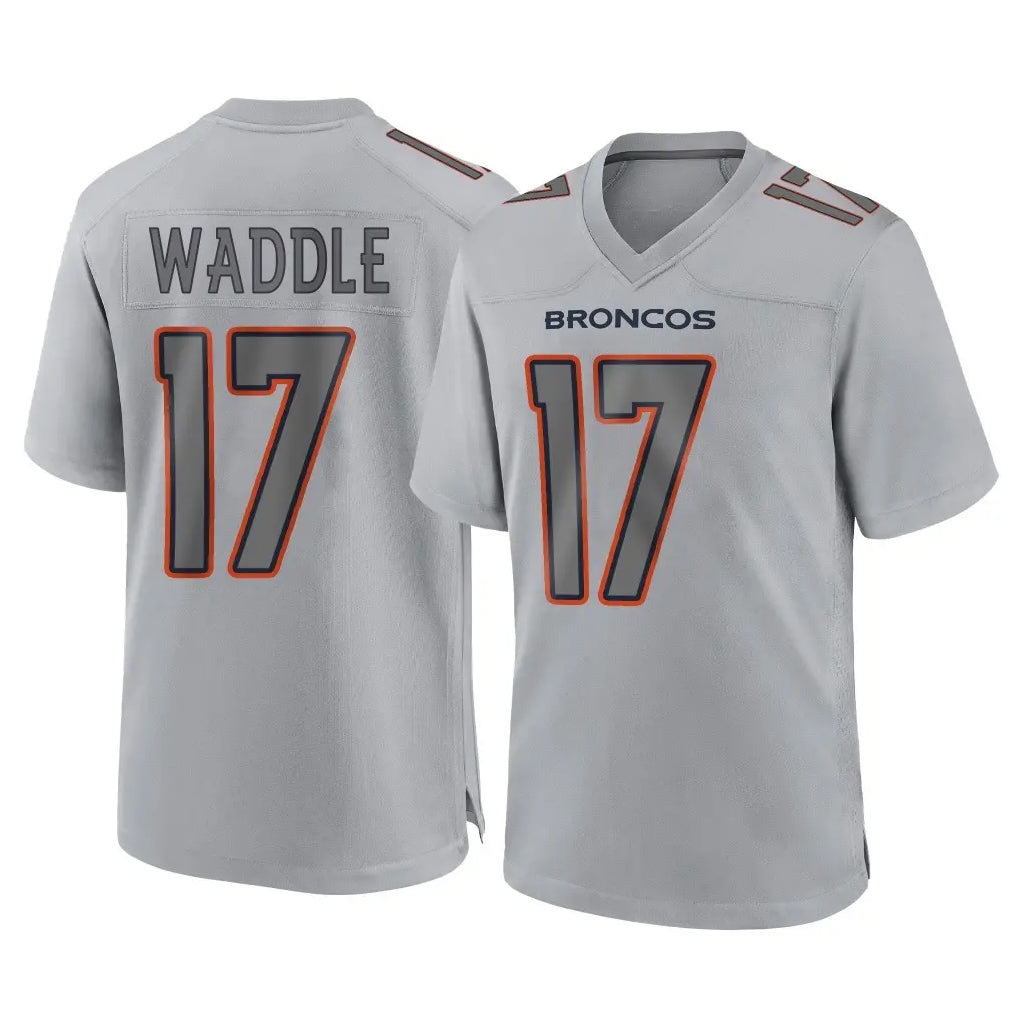 Choea D.Broncos #17 Jaylen Waddle Player Gray Atmosphere Fashion Limited Game Stitched Jerseys