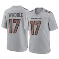 Choea D.Broncos #17 Jaylen Waddle Player Gray Atmosphere Fashion Limited Game Stitched Jerseys