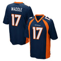 Choea D.Broncos #17 Jaylen Waddle Player Navy Game Stitched Jerseys