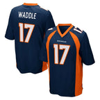 Choea D.Broncos #17 Jaylen Waddle Player Navy Game Stitched Jerseys