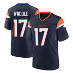 Choea D.Broncos #17 Jaylen Waddle Player Navy Home Game Stitched Jerseys