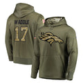 Choea D.Broncos #17 Jaylen Waddle Player Olive Salute to Service Pullover Hoodies Home Game Stitched Jerseys