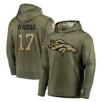 Choea D.Broncos #17 Jaylen Waddle Player Olive Salute to Service Pullover Hoodies Home Game Stitched Jerseys