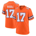 Choea D.Broncos #17 Jaylen Waddle Player Orange Alternate Collection Throwback Game Stitched Jerseys