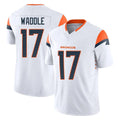 Choea D.Broncos #17 Jaylen Waddle Player White Limited Vapor F.U.S.E. Home Game Stitched Jerseys