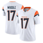 Choea D.Broncos #17 Jaylen Waddle Player White Limited Vapor F.U.S.E. Home Game Stitched Jerseys