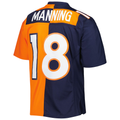 Choea D.Broncos #18 Peyton Manning Mitchell & Ness NavyOrange 2015 Split Legacy Replica  Stitched Puhic Jersey