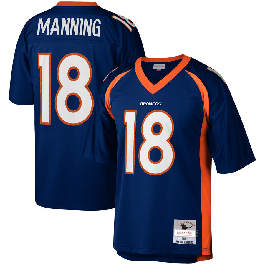Choea D.Broncos #18 Peyton Manning Player Mitchell & Ness Navy Legacy Replica Stitched  Jerseys