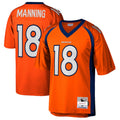 Choea D.Broncos #18 Peyton Manning Player Mitchell & Ness Orange Legacy Replica Stitched Jerseys