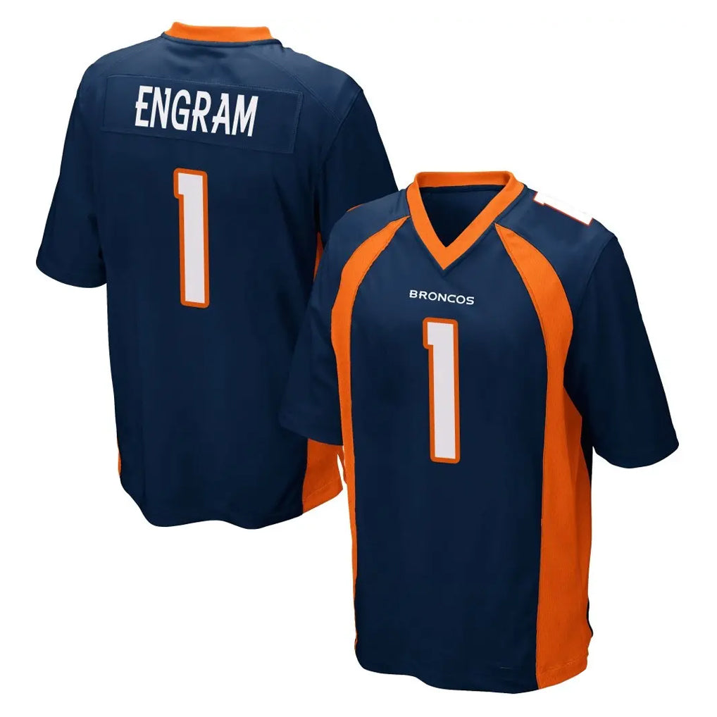 Choea D.Broncos #1 Evan Engram Player Navy Game Stitched Jerseys