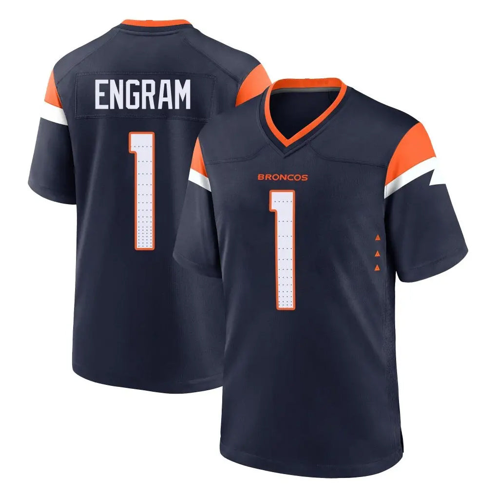 Choea D.Broncos #1 Evan Engram Player Navy Home Game Stitched Jerseys