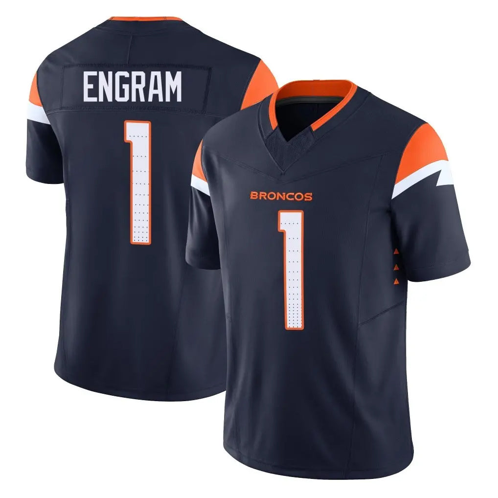 Choea D.Broncos #1 Evan Engram Player Navy Limited Vapor F.U.S.E. Home Game Stitched Jerseys