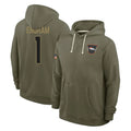Choea D.Broncos #1 Evan Engram Player Olive Salute to Service Pullover Hoodies Limited Stitched Jerseys