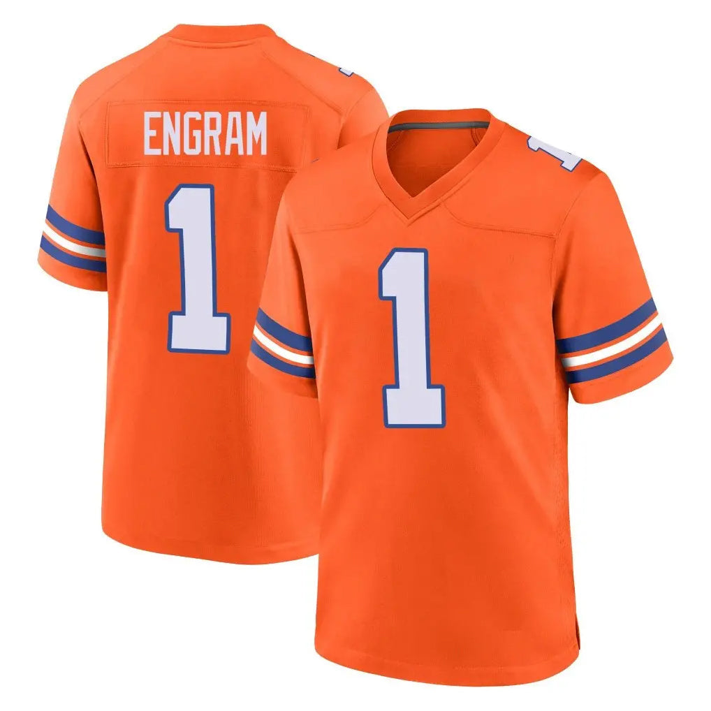 Choea D.Broncos #1 Evan Engram Player Orange Alternate Collection Throwback Game Stitched Jerseys