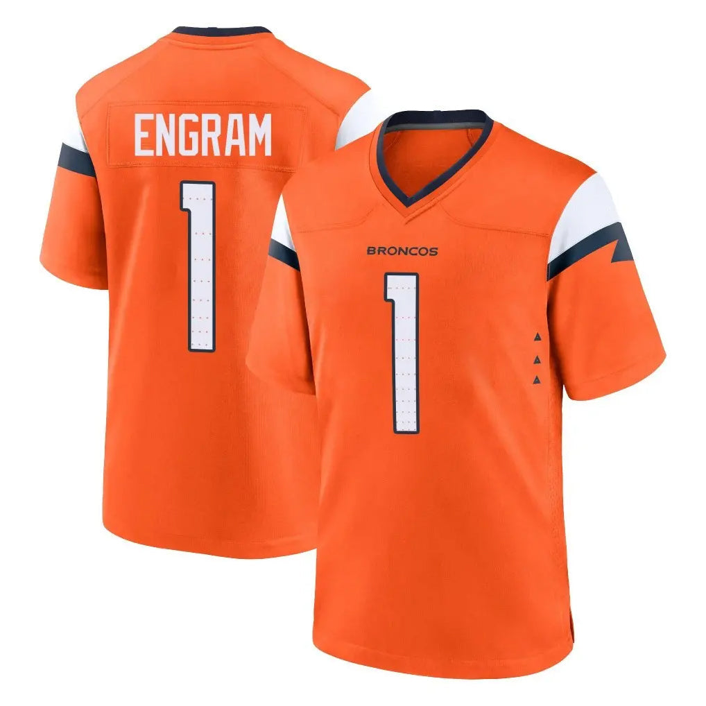 Choea D.Broncos #1 Evan Engram Player Orange Home Game Stitched Jerseys