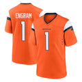 Choea D.Broncos #1 Evan Engram Player Orange Home Game Stitched Jerseys