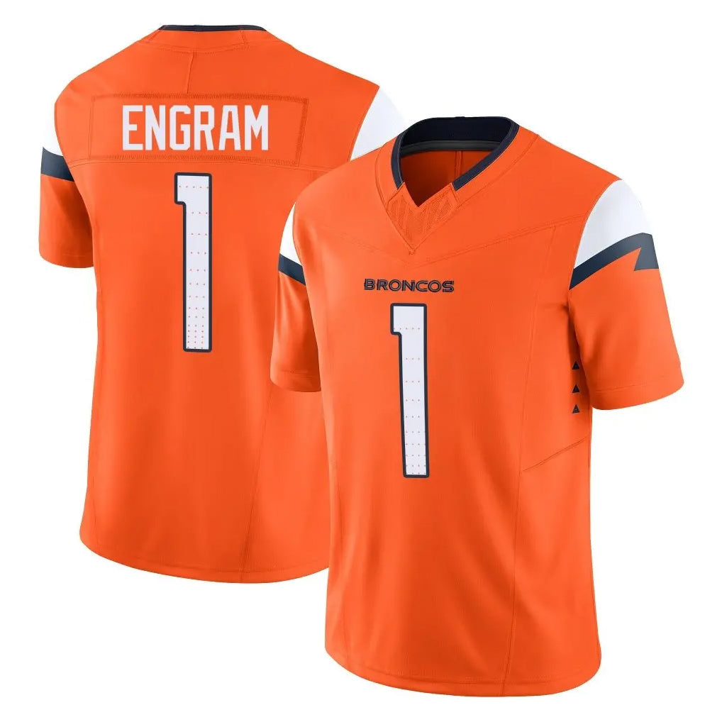 Choea D.Broncos #1 Evan Engram Player Orange Vapor F.U.S.E. Limited Home Game Stitched Jerseys