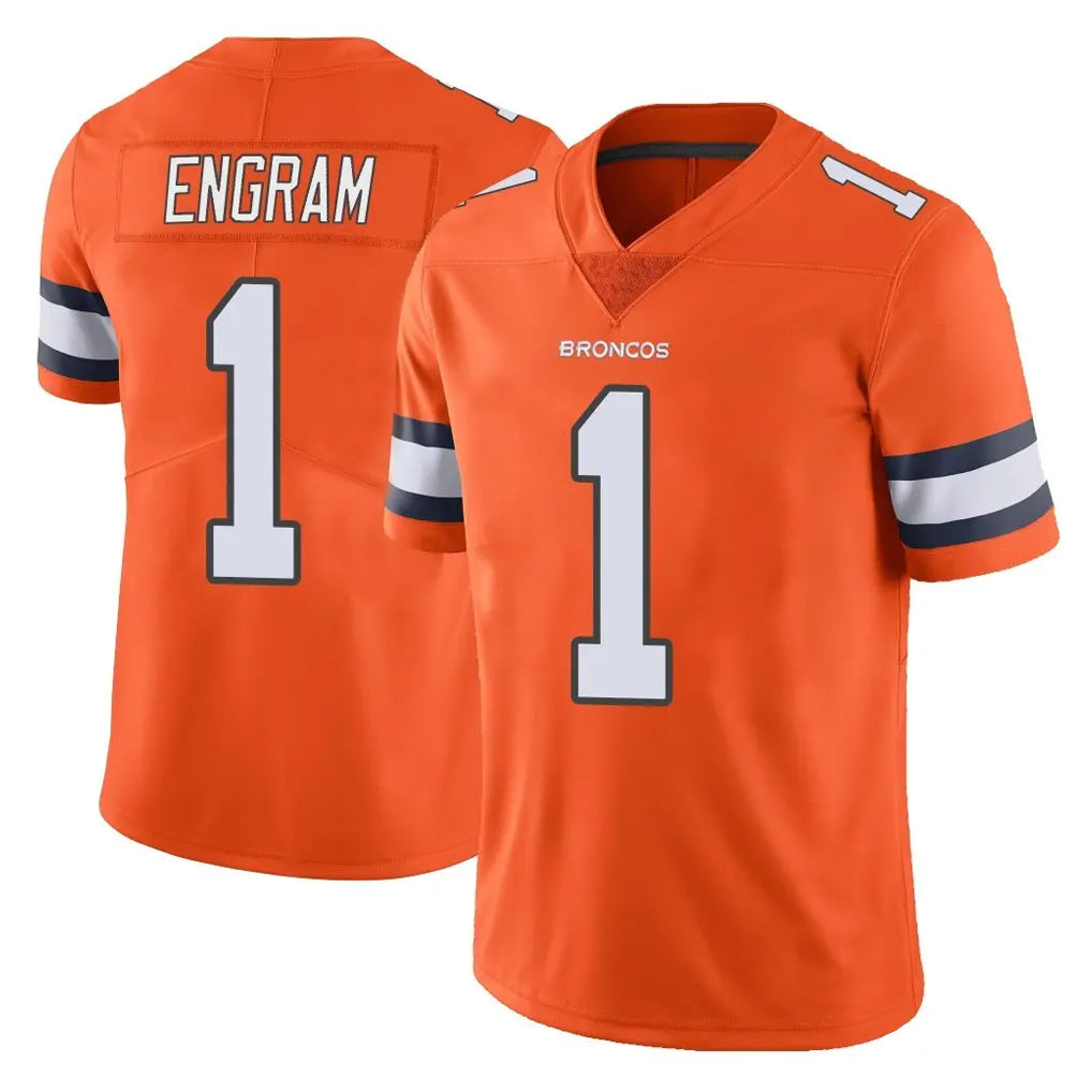 Choea D.Broncos #1 Evan Engram Player Orange Vapor Untouchable Limited Home Game Stitched Jerseys