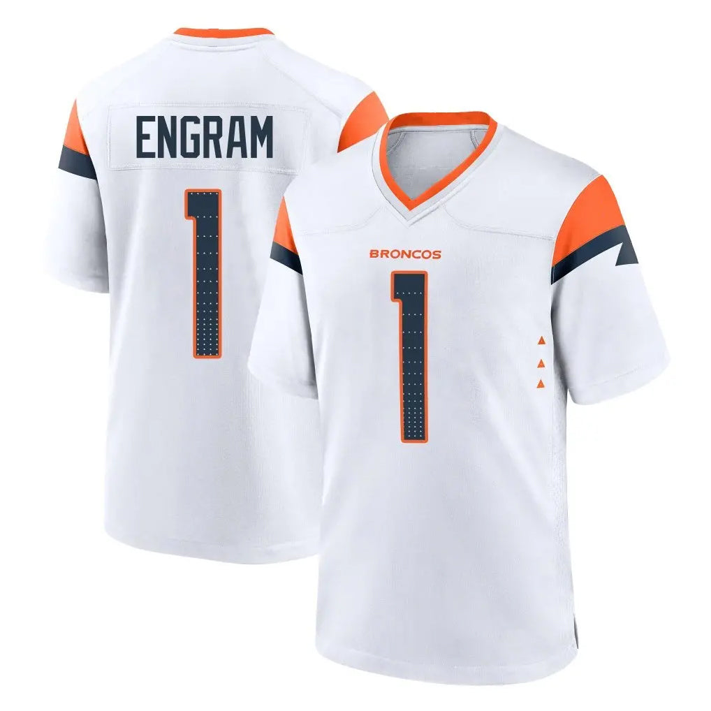 Choea D.Broncos #1 Evan Engram Player White Home Game Stitched Jerseys